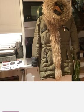 Olive Fur-Trim Quilted Winter Coat - Relish